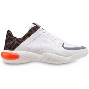 Fendi Mens White FF Technical Fabric Logo Sneaker Flat Trainer UK 8.5 US 9.5